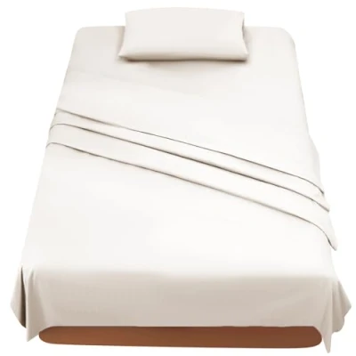 Afbeelding van Poligino Beddengoed, 90 x 190 200 cm, 3 delig, microvezel, hoeslaken, bedlaken voor eenpersoonsbed, 160 280 1 kussensloop 50 80 beige