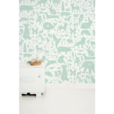 Afbeelding van KEK Amsterdam Letter Dieren Fotobehang Turquoise