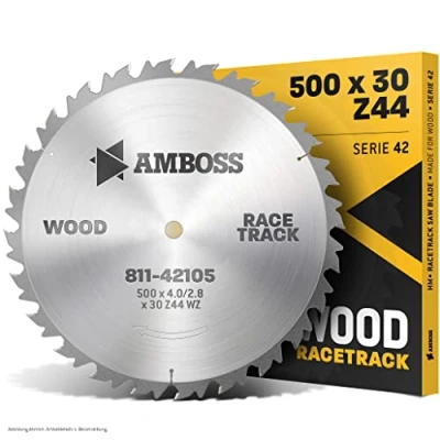 Afbeelding van AMBOSS HM Cirkelzaagblad, diameter 500 mm x 4 30 mm, wisseltanden, 44 tanden, grove en snelle snede, brandhout houtmaterialen