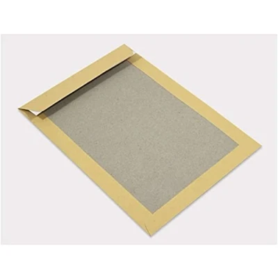 Afbeelding van Netuno 25 x bruine verzendzakken, C4, 229 324 mm, 400 g, grote envelop met achterkant van grijs karton, verzendenveloppen, rechte klep, zelfklevend, afneembare band op de karton