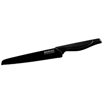 Afbeelding van Nirosta 43437 Broodmes, snijmes, lemmet van 21 cm, zwart, roestvrij staal, 35,5 x 4 cm