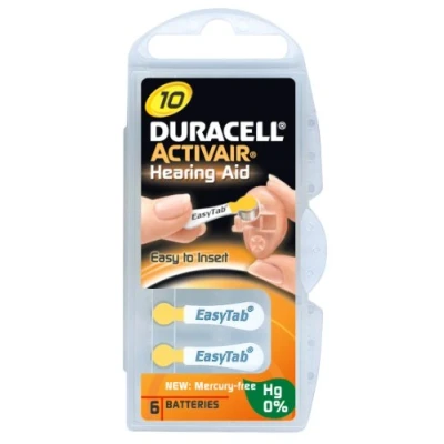 Afbeelding van Duracell EasyTab Tab, type 10, geel/kwikvrij, 0% Hg, 60 stuks