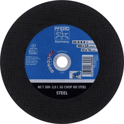 Afbeelding van PFERD 80 T 300 3,0 L SG CHOP HD STEEL/32,0 66323081 Doorslijpschijf recht mm 20 stuk(s) Getemperd staal, Staal