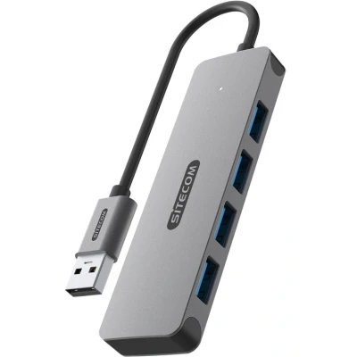 Image de Sitecom Hub Usb a Vers 4 X Argenté / Noir (cn 5005)