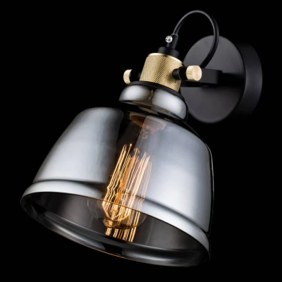 Afbeelding van Lampenkap uit rookglas wandlamp Irving