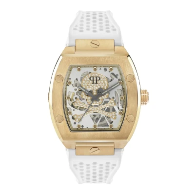 Afbeelding van Philipp Plein The $Keleton PWBAA0421 Horloge Siliconen Wit Ø 44 mm