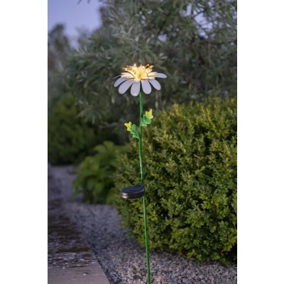 Afbeelding van Solar Tuinverlichting decoratie Bloem Daisy Warm Wit licht 68 cm hoog