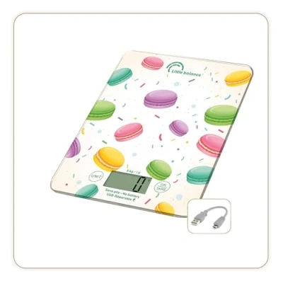 Afbeelding van LITTLE BALANCE 8718 Slim Acidulée USB R, keukenweegschaal zonder batterij, oplaadbaar, USB, herbruikbaar, 5 kg, zuur