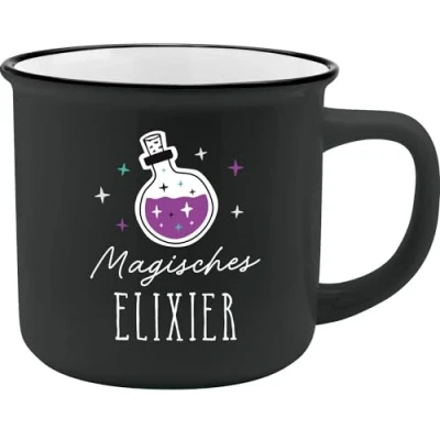 Afbeelding van GRUSS &amp; CO Mok met Elexir motief New Bone China porselein, emaille look, 35 cl grappig cadeau, ontbijt 73913