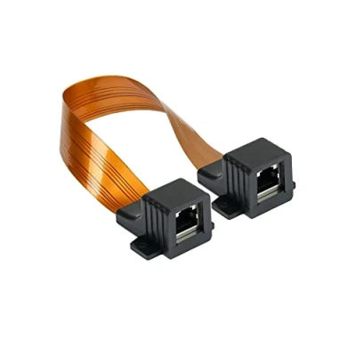 Afbeelding van Good Connections RJ45 Ethernet LAN deur /raamdoorvoer hoogwaardig, extreem plat stekker aan beide zijden totale lengte met 51 cm, flexibele 44 cm