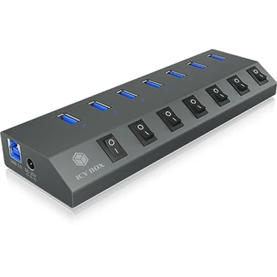 Afbeelding van RaidSonic IB HUB1701 C3 7 port USB 3.0 Type A Hub