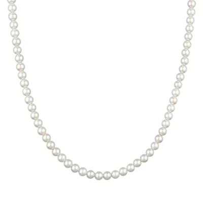 Afbeelding van KUZZOI Heren Halsketting Ketting met Parels Schelp Kernparels Wit 925 Sterling Zilver 50 cm