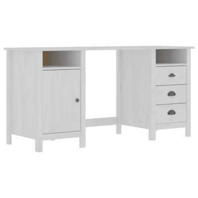 Afbeelding van Bureau Hill 150x50x74 cm massief grenenhout wit