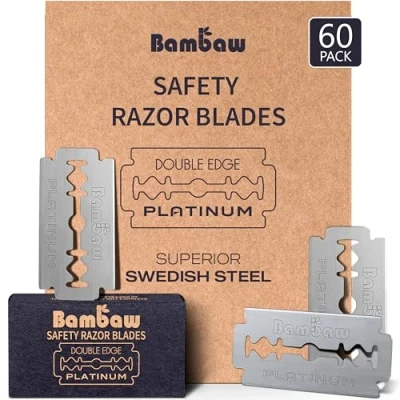 Afbeelding van Bambaw Scheermesjes van Zweeds roestvrij staal 60 stuks