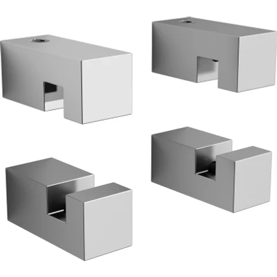 Afbeelding van Clou Hold Me set à 4 spiegelklemmen vierkant chroom