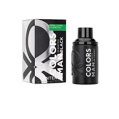 Afbeelding van Benetton Black Intenso de United Colors, eau parfum voor heren langdurig jonge, moderne en intensieve geur houtachtige hesperifere noten ideaal dag 100 ml