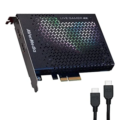 Image de AVerMedia Live Gamer 4K Carte de Capture et Streaming Vidéo Gaming HDMI 2.0 4Kp60 HDR Très Faible Latence Enregistre jusqu&#039;à 240 FPS Eclairage RGB (GC573)