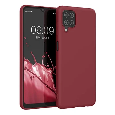 Afbeelding van kwmobile telefoonhoesje geschikt voor Samsung Galaxy A12 Hoesje smartphone Back cover in rabarber rood
