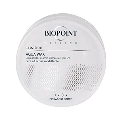 Afbeelding van Biopoint Styling Aqua Wax, modelleerwas op waterbasis, sterke fixatie, hydraterende en versterkende werking, ideaal voor natte looks, 100 ml