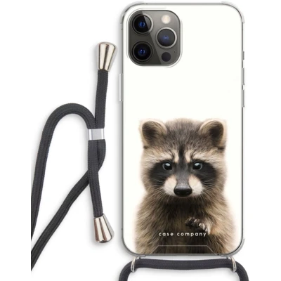 Afbeelding van Case Company® hoesje met Koord geschikt voor iPhone 12 Pro Rocco Telefoonhoesje Zwart Extra Bescherming aan alle Kanten en Over de Schermrand