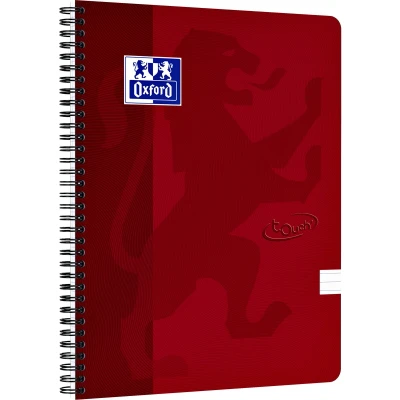 Afbeelding van Oxford School Touch spiraalblok, ft A4, 140 bladzijden, gelijnd, rood spiraalschrift