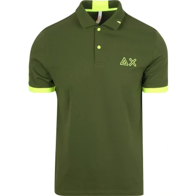 Afbeelding van SUN68 Polo Vert Logo Fluo S/S A35122 Homme, vert, M