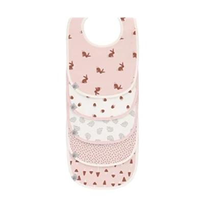 Image de Lässig Bébé bibs ensemble (5 pcs) fermeture autoagrippante coton imperméable/Value Pack Bib Little Forest Rabbit