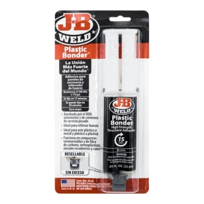 Afbeelding van J B Weld 50139SPA lijm epoxy kunststoffen auto carrosserie drogen zwart 25 ml