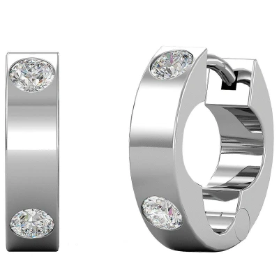 Afbeelding van Yolora Dames Oorbellen met Kalpa Camaka Kristallen Zilverkleurig 18K Witgoud Verguld Vrouwen Oorringen Zilver Sieraden Luxe Giftbox Mooie Cadeauverpakking Moederdag Cadeautje