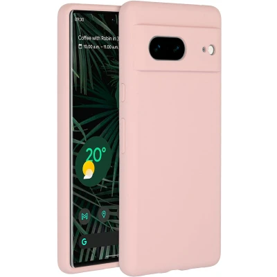 Afbeelding van Accezz Hoesje Geschikt voor Google Pixel 7 Siliconen Liquid Silicone Backcover Roze