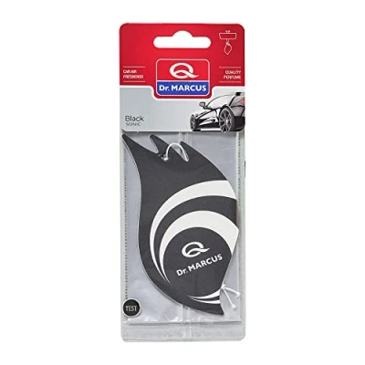 Afbeelding van Dr. Marcus Sonic Black auto geurhanger tot 49 dagen geurverspreiding Exclusieve neutrafresh technologie Luchtverfrisser 15 Gram