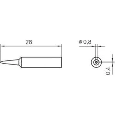Afbeelding van Weller XNT H soldeerpunt Beitelvorm Grootte 0.8 mm Lengte soldeerpunt: 28 Inhoud: 1 stuk(s)