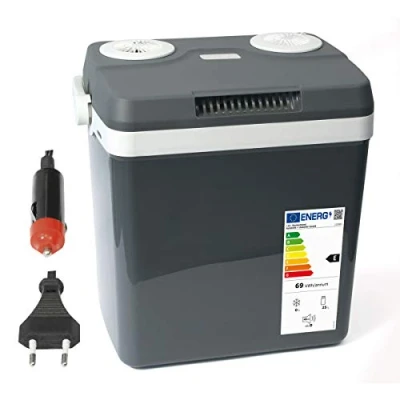 Afbeelding van Dino KRAFTPAKET AC/DC Koelbox Energielabel: E (A G) Thermo elektrisch 12 V, 230 V Grijs 25 l Max. 18 C onder de omgevingstemperatuur
