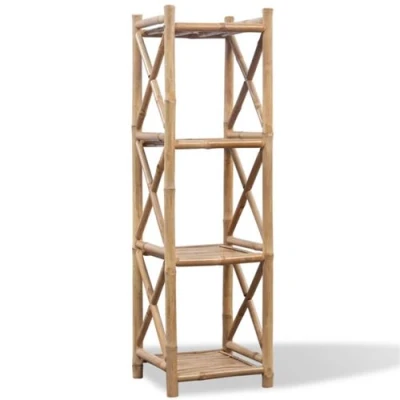 Image de vidaXL Étagère à 4 niveaux carré bambou242492