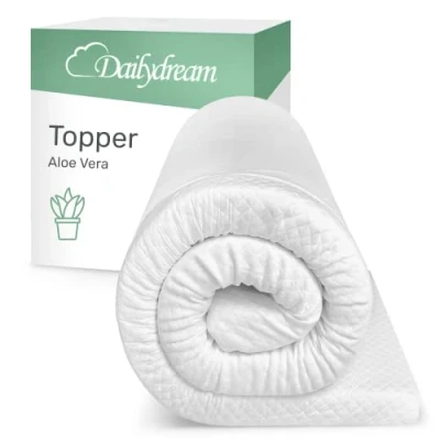 Afbeelding van Dailydream Visco elastische matrastopper &quot;Model M&quot; met traagschuim effect, 140 x 200 3,5 cm, editie &quot;Aloë Vera&quot;