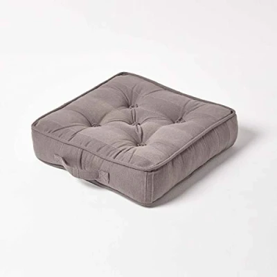 Afbeelding van Homescapes Rajput katoenen vloerkussen 40 x 8 cm grijs