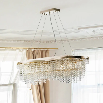 Afbeelding van Maytoni hanglamp Toils, goudkleurig, kristallen, 7 x E14