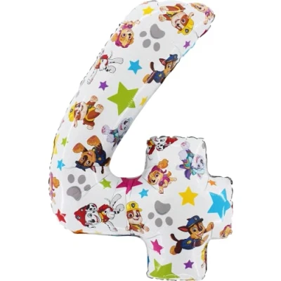 Afbeelding van Toyland® Folieballon in de vorm van een cijfer 66 cm voor kinderen nummer 4