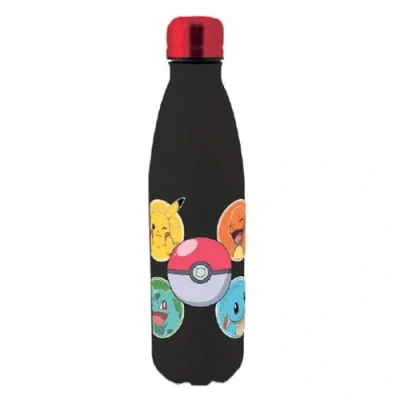 Afbeelding van Pokemon Drinkfles RVS Zwart 500 ml. Stevige schoolfles Waterfles