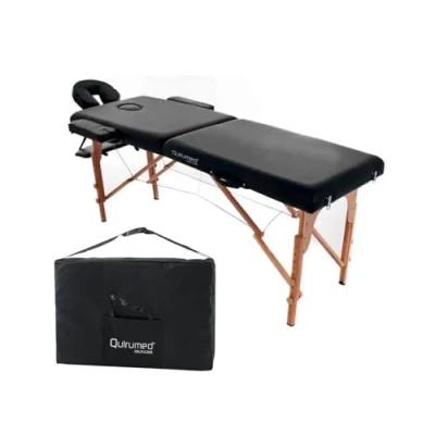 Afbeelding van QUIRUMED Massagetafel van hout, Easy 194 x 70 cm, zwart