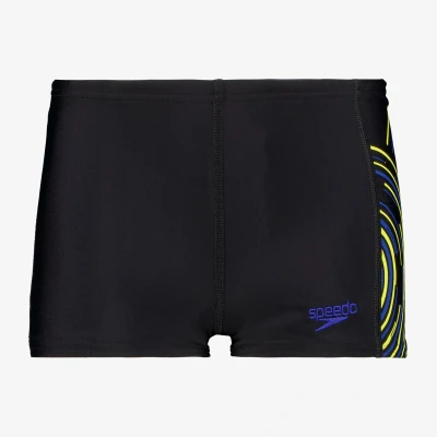 Afbeelding van Plastisol Placement Zwemboxer Junior Black Yellow Blue995 116 Zwembroek