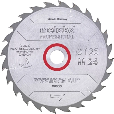 Afbeelding van Metabo PRECISION CUT WOOD 628291000 Cirkelzaagblad 165 x 20 1.4 mm Aantal tanden: 42 1 stuk(s)