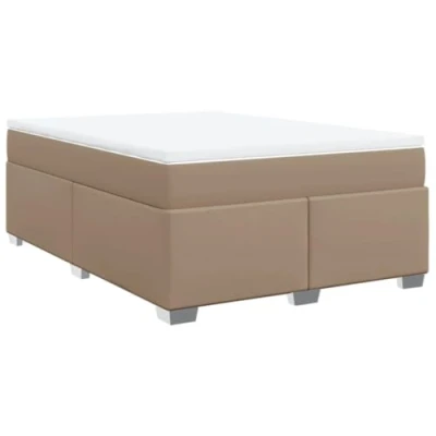 Afbeelding van vidaXL Boxspring met matras kunstleer cappuccinokleurig 140x200 cm
