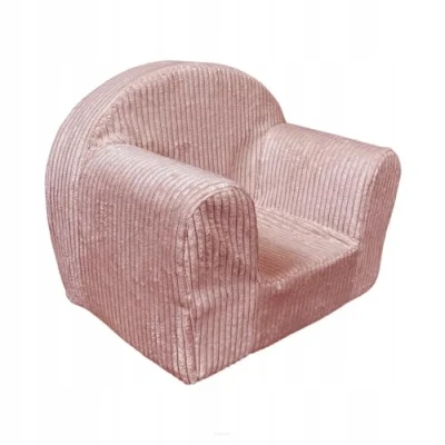Afbeelding van FORTSLINE mini stoel voor kinderen vanaf 1 jaar, 40 x 33 39 cm, kinderstoel, corduroy, Oeko Tex gecertificeerd, vele kleuren, oudroze