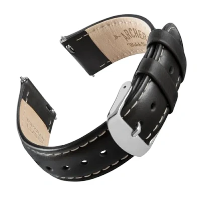 Afbeelding van Archer Watch Straps horlogeband van hoogwaardig leer. Snelle bevestiging, vervangende voor smartwatch en klassiek horloge