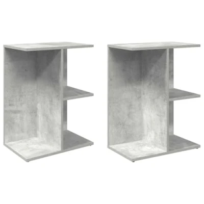 Afbeelding van vidaXL Nachtkastjes 2 st 46,5x29x61 cm bewerkt hout betongrijs