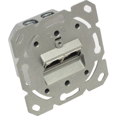 Afbeelding van Premium CAT6 Gigabit netwerk inbouw wandcontactdoos met 2 RJ45 poorten afgeschermd