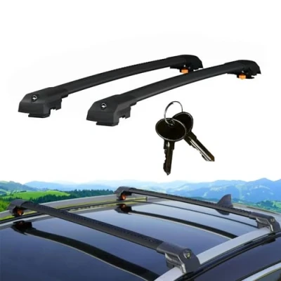 Afbeelding van Cross Auto accessoires, dwarsstangen, compatibel met Skoda Superb Sw/Combi 2015 2021; dakdragers voor auto&#039;s langsstangen, afsluitbaar, 2 stuks, zwart