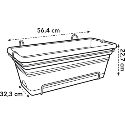 Afbeelding van Elho Green Basics Balkonbak Xl Allin1 55 Plantenbak voor Balkon Buiten Ø 54.5 x H 22.5 cm Mild terra