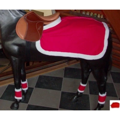 Afbeelding van QHP Uitrijdeken Kerst Paardendeken Rood/Wit Full